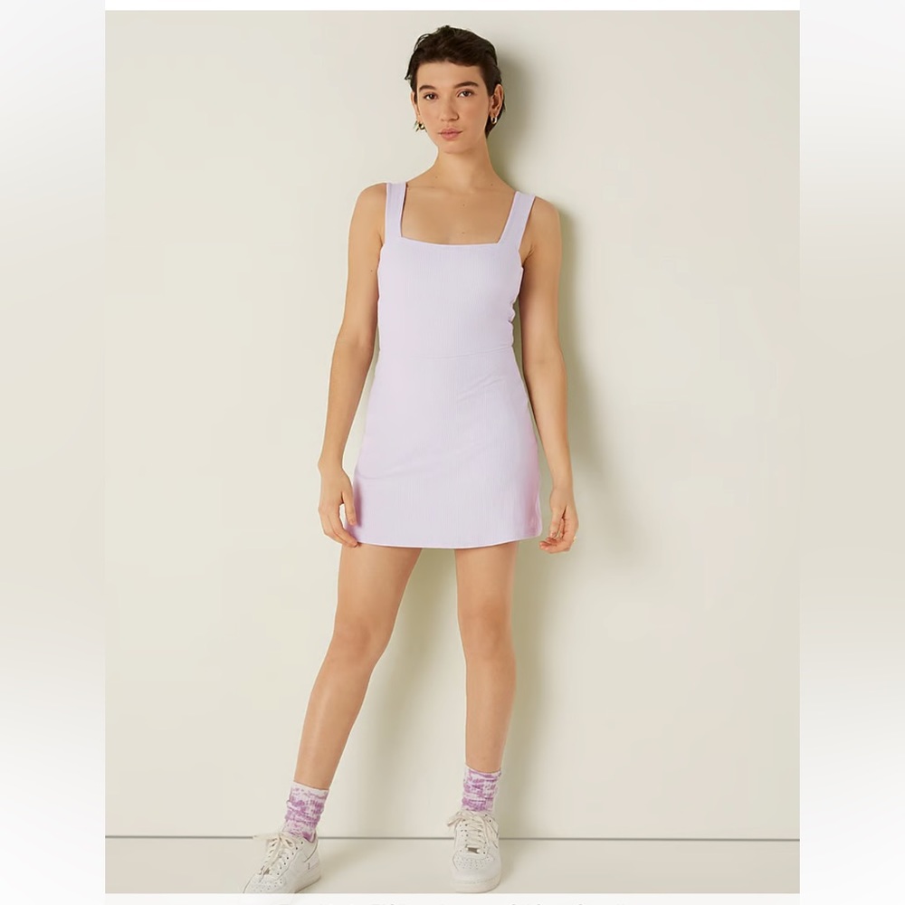 Rib Square Neck Active Dress